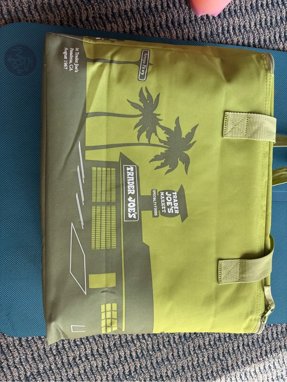 Trader Joe's Olive Green Reusable Grocery Tote Bag